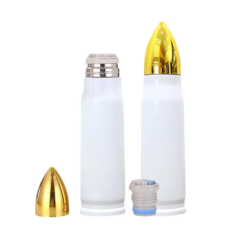 500ml1000ml Stainless Steel Sublimation Bullet Tumbler Cup Vacuum Bullet Shaped Water Bottle Sublimation Blank