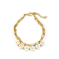 Personalized Custom 18K Gold Plated Stainless Steel Polymer Multilayer Chain Bracelet Custom Letter Bracelet