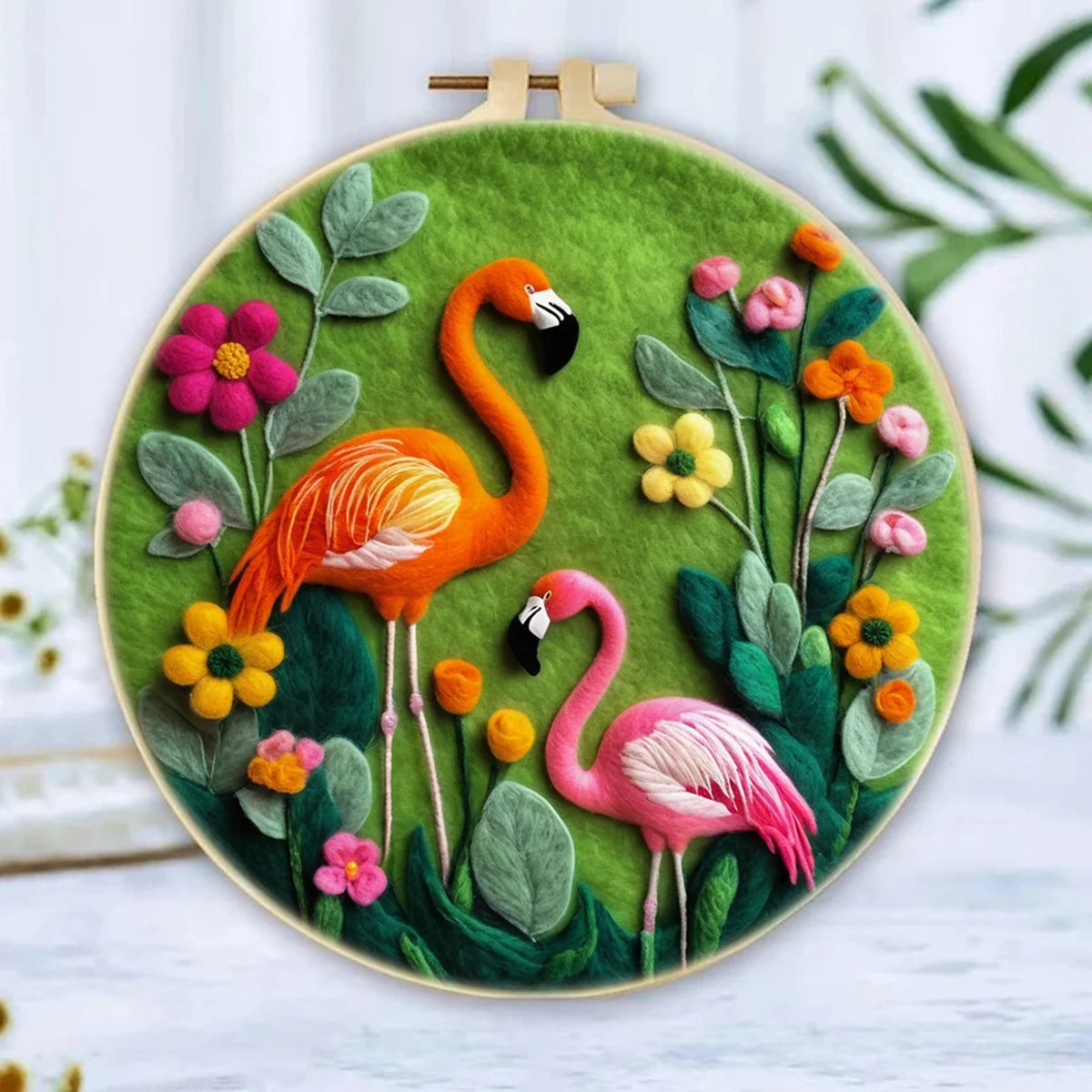 For CHENISTORY DIY Wool Felting Painting Embroidery Frame Handmade Needle Wool Painting Picture Home Decors Crafts Canvas