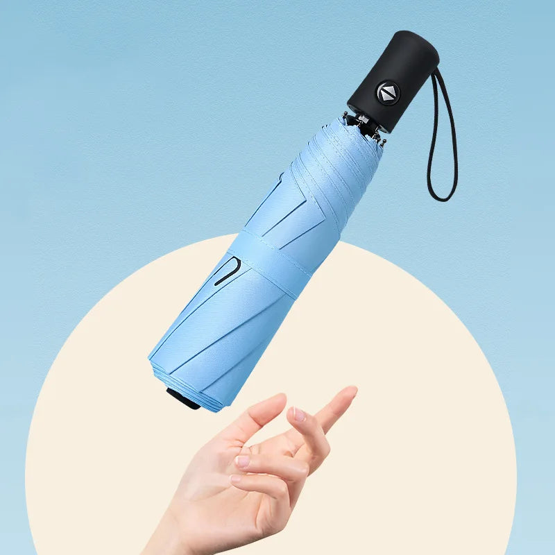21-Inch Luxury Fully-Automatic Folding Umbrella Waterproof Polyester Top Sale Fashion Custom Logo Travel Umbrella for Adults