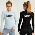 Customized Running Training High Quality Long-sleeved Yoga Clothing Zipper Quick Dry Running Jackets Girls Yoga Jacket