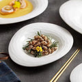 Ceramic Dinner Plate White Irregular Cold Dishes Soup Pasta Dessert Steak Serving Trays Party Buffet Restaurant Dinnerware Set