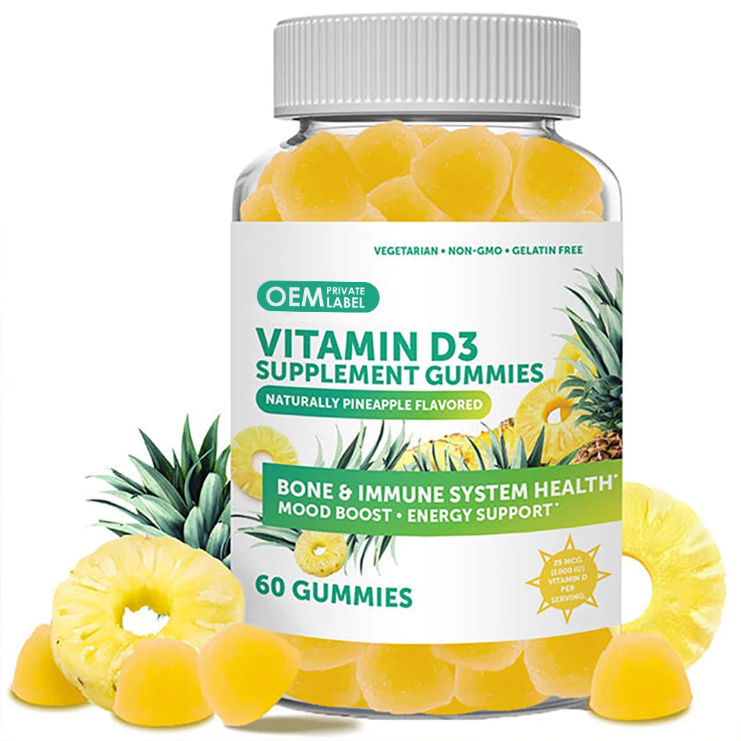 OEM Private Label Sugar-Free Vitamin D3 K2 Gummies Supplement Healthy Muscle and Bone Support for Adults