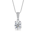 2026 CZCITY 925 Silver Brilliant Cut Woman Diamond Necklace 1ct Moissanite Pendant Necklace Chain