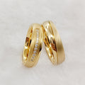 Wholesale 24k Gold Plated Fine Jewelry Rings Pair Matching Wedding Engagement Bands for Couples and Bridal Sets MegaBDM
