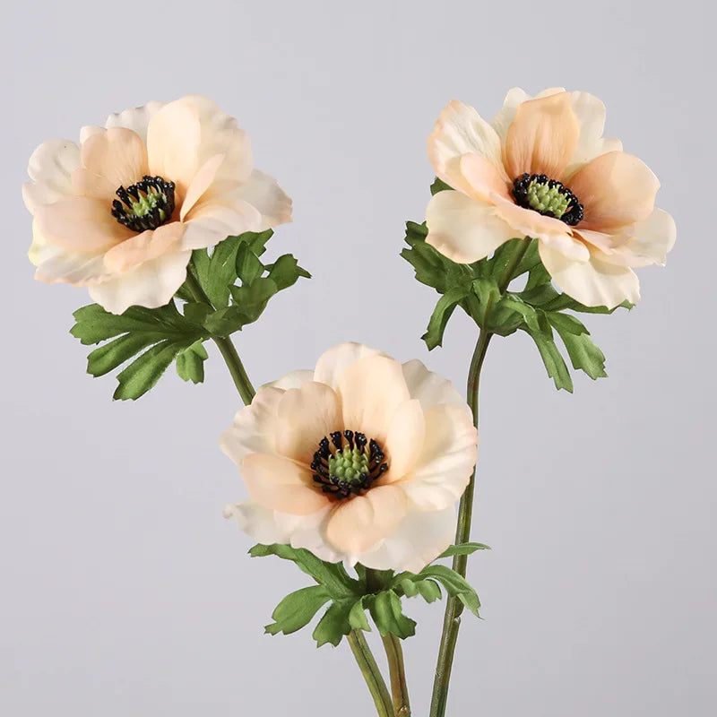 Artificial Wedding Decoration Silk Anemone Bouquets Flower 10 Heads Anemone Bouquet Flowers