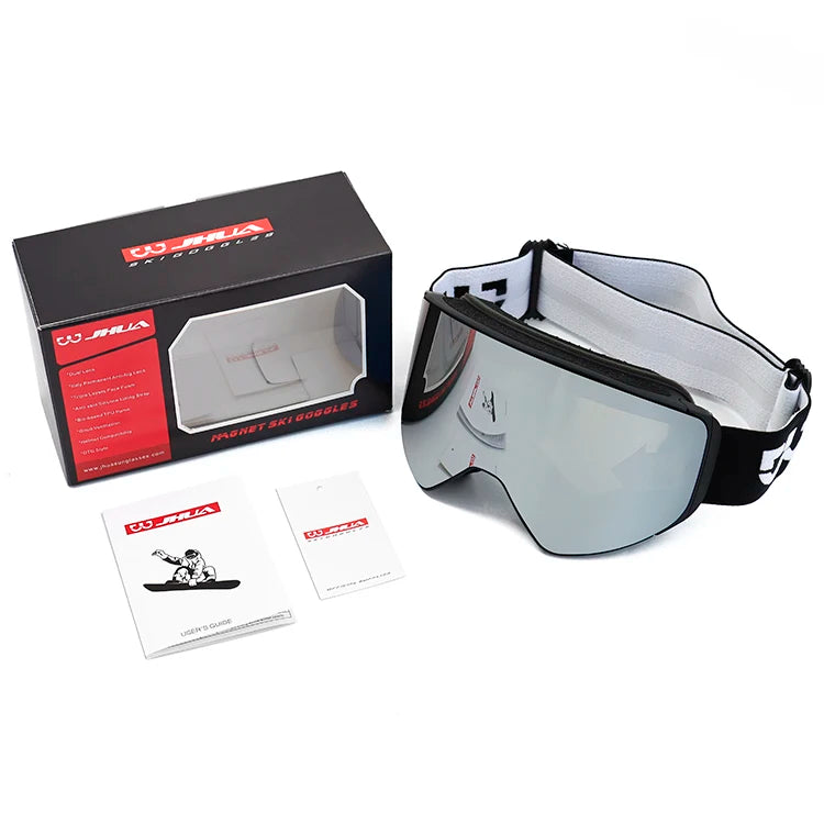 Anti-Fog Magnetic Ski Goggles CE UV400 Protection Snowboard Glasses Mirror Polarized Lenses Snow Sports Eyewear Wholesale Custom