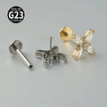 ASTM F136 Titanium Push-in Labret Ear Helix Tragus Dragonfly Cross Flat Back Earring Threadless Piercing Jewelry