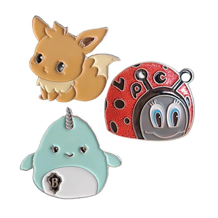 Custom Kawaii Beetle Design Fox Metal Badge Hard Enamel for Lapel Pin with Nickel Plating Traditional Style for Gifts