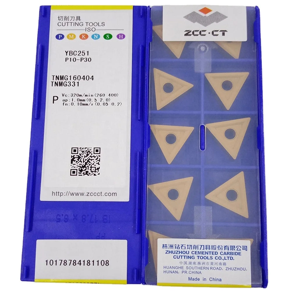 ZCC CT TNMG160404 YBC251 TNMG CNC Tools Turning Inserts Carbide Inserts for Processing Steel MOQ:10pcs High Quality
