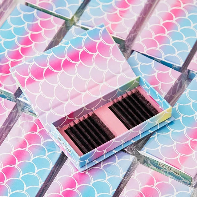 Private Label Luxury Dark Fluffy Lashes Extension Mega Volume Silk Classic Eyelash Extension Trays