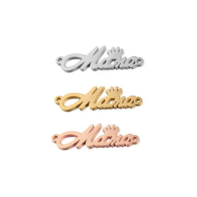 Stainless Steel Crown Mama Mother's Day Necklace Pendant Charms Fine Polishing for DIY Jewelry Making Supplies