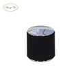 Custom 15mm Cylinder Perfume Bottle Caps with Shiny Silver & Black Round Screw Lid Smart Plastic Lids