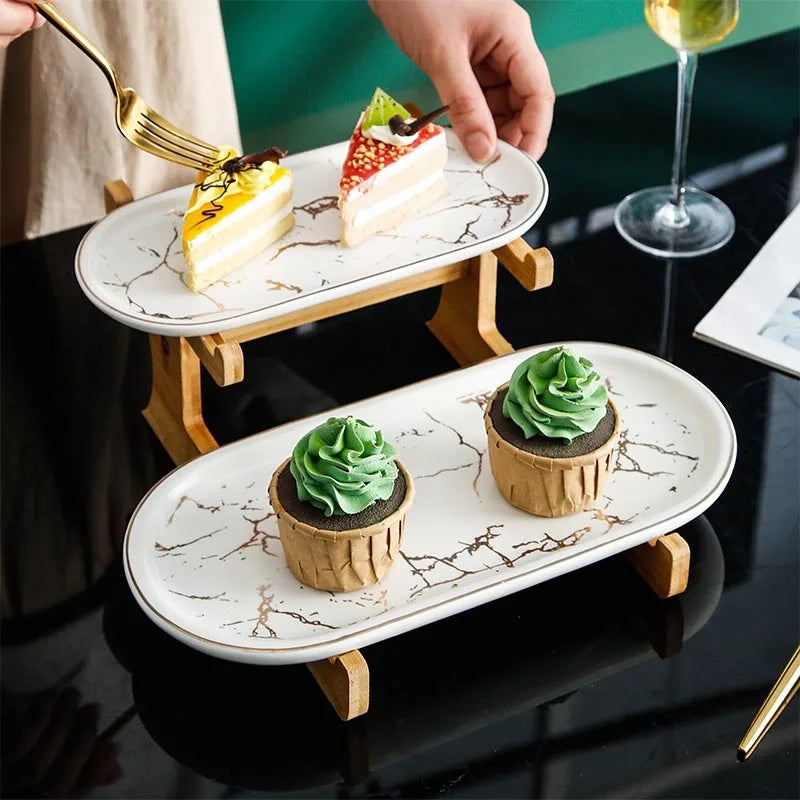 Circular Three-dimensional Eco-friendly Metal Cake Stand Display Holder for Weddings and Afternoon Tea