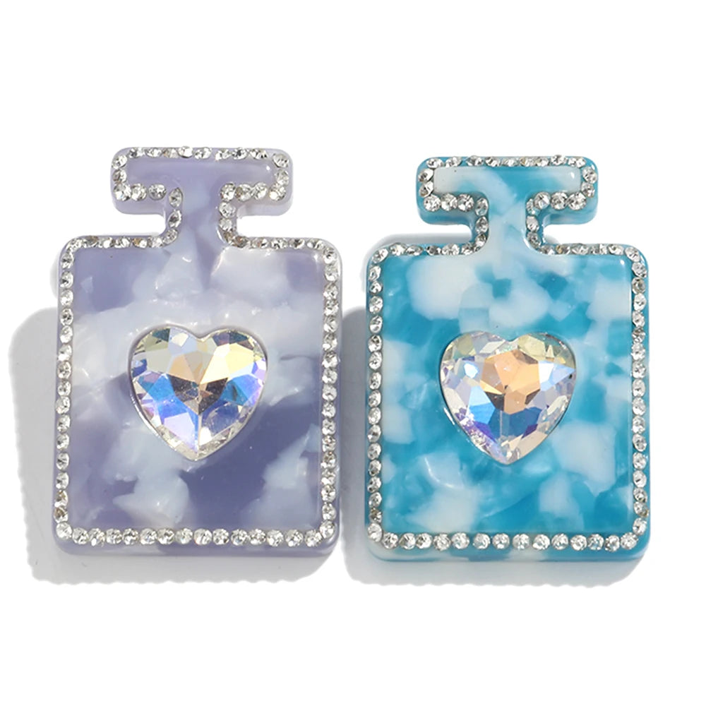 Stylish Wedding Party Clothes Pins Bag Accessory Geometric Rhinestone Heart Diamond square Marble Perfume Bottle Shape Acrylic