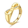 Gold Silver Rose Gold Plated Valentine love Ring Wedding Party Anniversary Zircon Micro Insert Personalized Name Infinity Ring