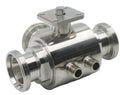 Sanitary Stainless Steel Pneumatic Three-Way Ball Valve With Insulation