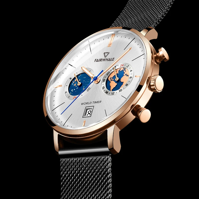 Fairwhale Custom Logo Blue Dial Watches Premium Quality New Design  3ATM Water Proof Quartz Men Watch