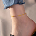 EManco NEW Fashion Bling Cauliflower Anklet Glitter Twisted Rope Foot Chain Gold Plated Stainless Steel Adjustable Anklets
