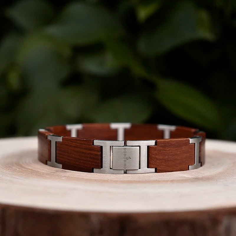 Unisex Bobo Bird Wood Bracelet for Men Women Chinese Factory's Hot Sale Item Stainless Steel Watch Wood Bracelet Gifts Parties
