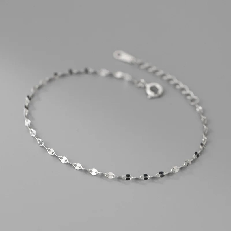 Unique Design 925 Sterling Silver Lip Chain Bracelets Anklet Wholesale Jewelry