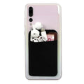 Custom Logo Fashion Fabric Self Adhesive 3M Sticker Smart Wallet Credit Card Holder for Cell Mobile Phone Card Holder