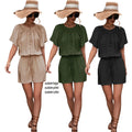 Wholesale  Women Booty Casual Summer Outfits Two Piece Custom Shirt and Shorts Set