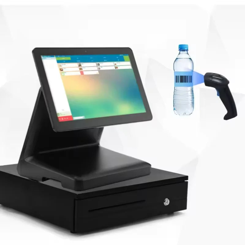 Slim Design 15.6 Inch Touch Screen POS Terminal Cash Register Checkout Counter With Optional 11.6 Inch 2nd Display for Catering
