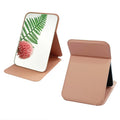 Low MOQ Pu Leather Pocket Mirror Custom Embossed Logo Smart Mirror Folding Makeup Mirror for Women
