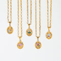 Fenny Wholesale 18K PVD Plated No Fade Classic Flower Shell Love Heart Pendant Stainless Steel Choke Chain Necklace for Women