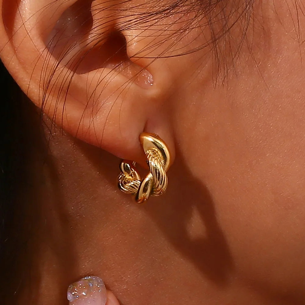 Ilona Fashionable Stainless Steel Stud Earrings Good Sales of Stylish Hoop Jewelry for Party Popular Overseas Markets