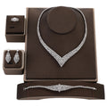 Echsio Fashionable Wedding Bridal Jewelry Set Wholesale  Party Prom Copper Cubic Zircon Accessory Drop Shipping for Women CN2346