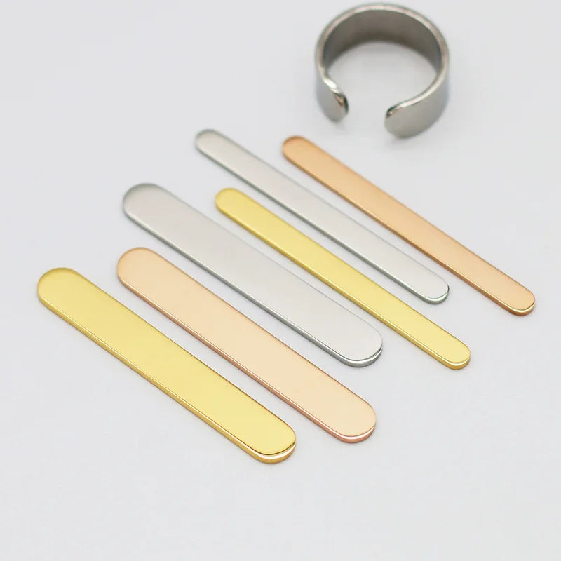 8x52mm DIY Custom High Polished Mirrorable Laserable Engravable Stainless Steel Jewelry Blank Bar for Finger Ring