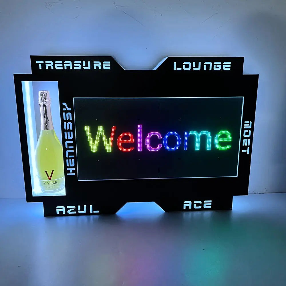 APP Programmable Scrolling LED Message Letters Board Sign VIP Display Glorifier champagne Bottle Presenter for Lounge bar