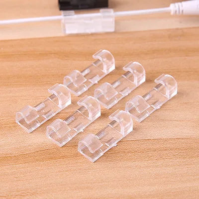 20 Pieces Self Adhesive Cable Management Clips Cable Organizers Sticky Wire Clips Cord Holder for TV PC Laptop Ethernet Desktop