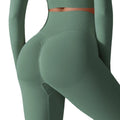 Custom High Elastic Waist Solid Four-Way Stretch Seamless Leggings for Women Gym Fitness Yoga Scrunch Booty Workout Pants