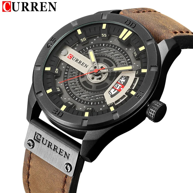 CURREN Wristwatches Men 8301 Luxury Date Sport Male Clock Business Waterproof Leather Quartz Men's Watches Relojes Hombre