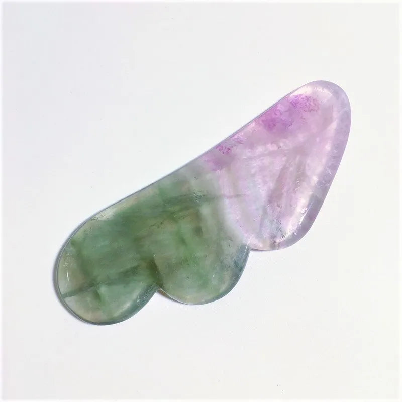 Diy Bulk Fluorite guasha tool good for health wing shape guastone jade