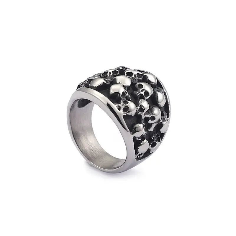 KALEN Vintage Gothic Punk Stainless Steel Dragon Claw Skeleton Skull Rings for Men