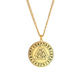 Northern Europe Stainless Steel Gold Pendant Necklace Gothic Knot Vintage Viking Necklaces for Women Jewelry