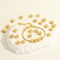 26 Letter DIY Name Bracelet 18K Shiny Gold Cube Alphabet Beads Square CZ Initial Beads for Bracelet Making