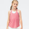 Children's Summer Sports Cover-up Nylon Simple Ice Sense Loose Sports Vest Girls Yoga Dance Running Top