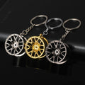 Promotion Metal Car Parts Keychain Hub Auto Logos Key Chain Auto Repair Parts Car Mini Tire Wheel Key Ring 3D Metal Key Chains