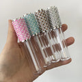 Custom logo Empty Luxury Popular Bling Diamond Lipgloss Cosmetic Packaging Glitter Top Lip Gloss Tubes With Rhinestone