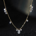 New Design Starry Necklace 0.83 CT Real Diamond Raindrop Drillhole Diamond 18k Solid Gold  Diamond Necklace Manufacturer