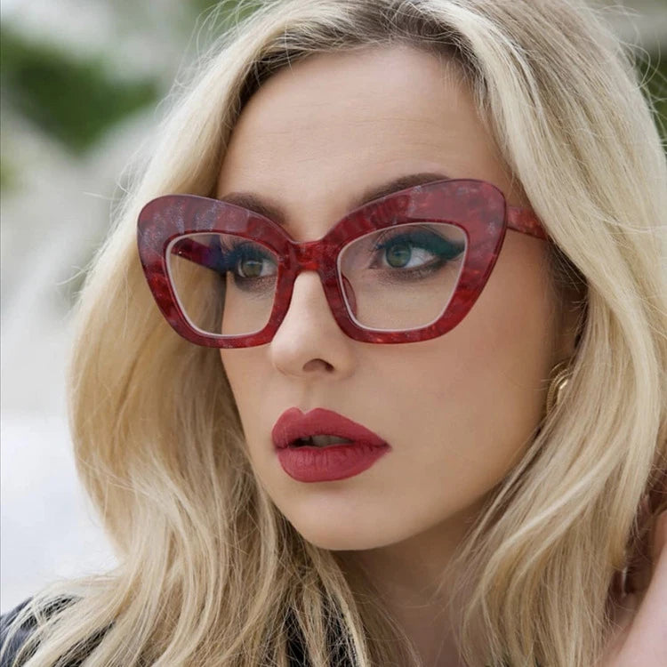 Custom Logo Fashion Rivet Cat Eye Glasses Frame Women Anti-Blue Light Computer Glasses Retro Optical Eyeglasses Frame