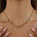 J&D 18k Gold Plated Classic Style Romantic Style Elegant Zircon Heart Beads Necklace