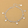Wholesale Women Double Ball Chain Cube Beads Matte Finished Bracelets