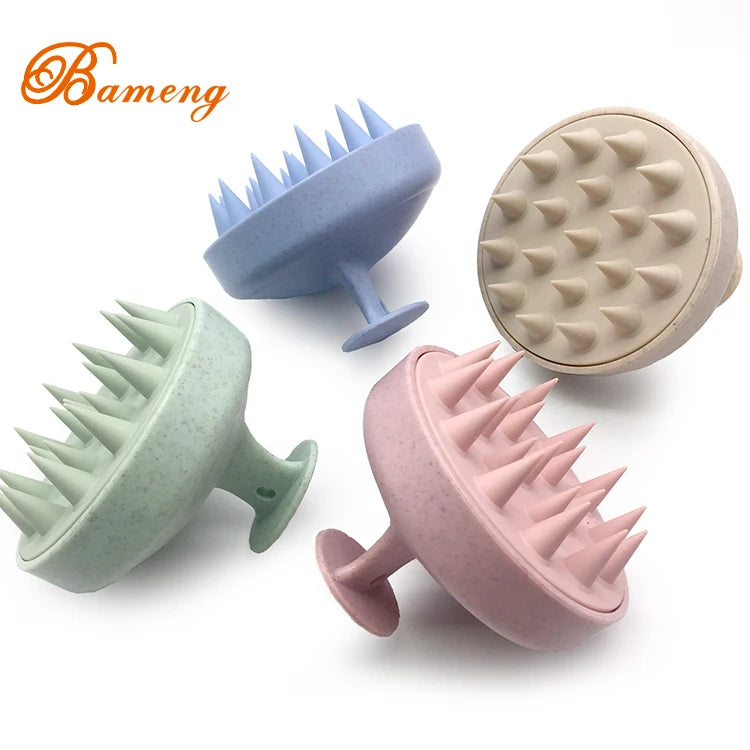 Portable Hot Sales LOGO Soft Silicone Brush Shampoo Brush Scalp Massager Scalp Head Massager Hair Brush