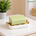 NO PLASTIC Bamboo Shower Soap Holder Wood  Black Soap Shampoo Lotion Holder Dishes with Bamboo Drain Tray